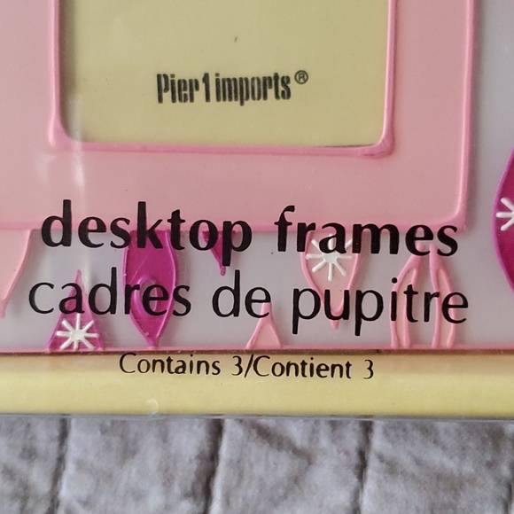 Pier 1 Imports Set of 3 Pink Christmas Decor Frame - Picture 6 of 6